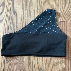 Black One Shoulder Bikini Top